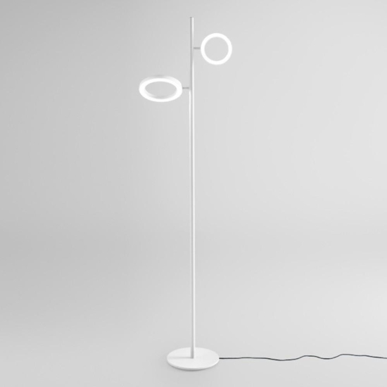 Gea luce gpib lampada da terra led 3000k due luci orientabili bianca