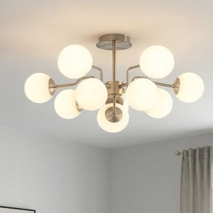Maytoni erich plafoniera moderna colore argento 10 luci