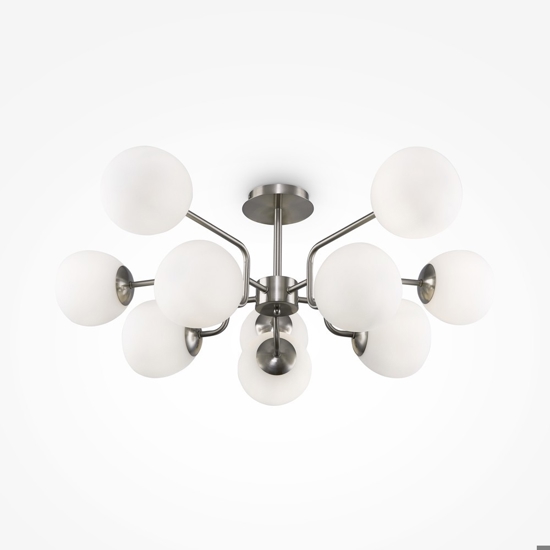 Maytoni erich plafoniera moderna colore argento 10 luci