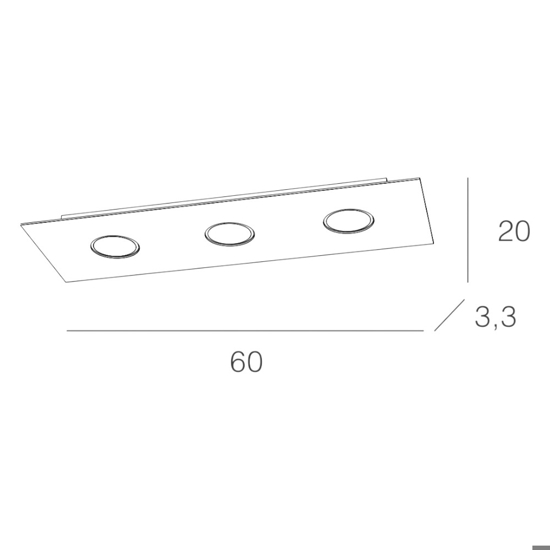 Plafoniera cucina moderna rettangolare grigio toplight