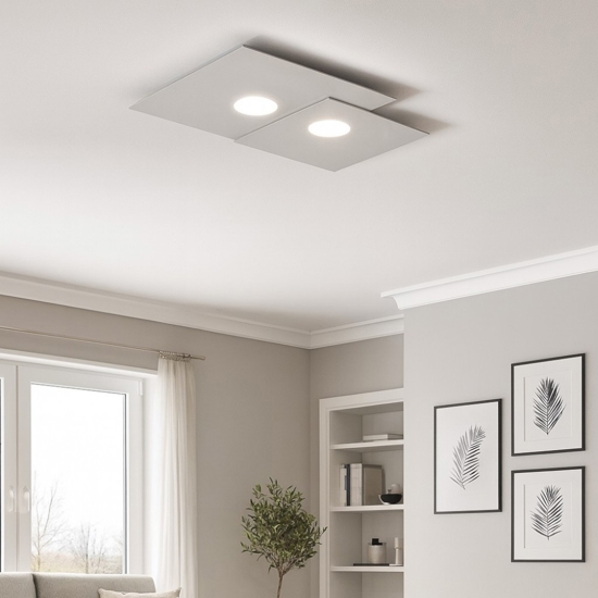Plafoniera design moderna grigio top light plate