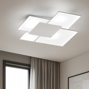 Toplight upgrade plafoniera moderna vetro grigio design quadrata