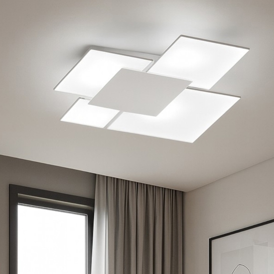 Toplight upgrade plafoniera moderna vetro grigio design quadrata