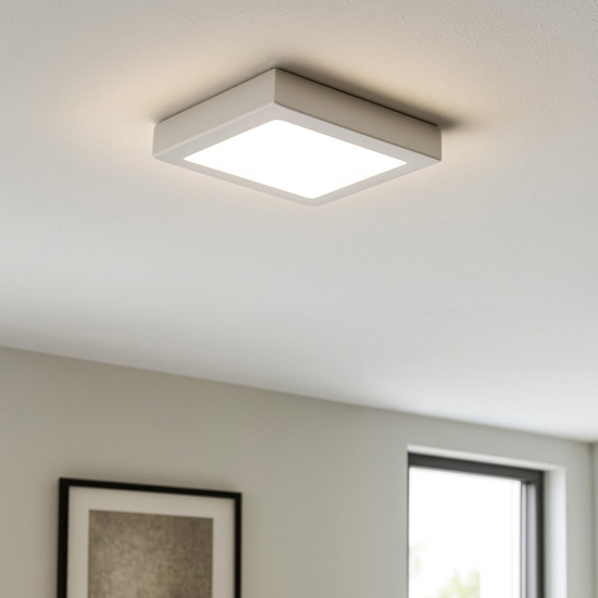 Plafoniera per cucina 12w 3000k ideal lux universal pl d17 square