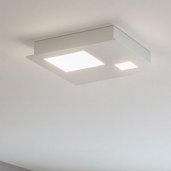Plafoniera led 12w 3000k quadrata bianca moderna isyluce