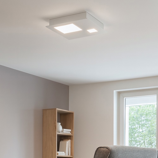 Plafoniera led 12w 3000k quadrata bianca moderna isyluce