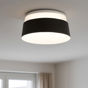 Plafoniera moderna led dimmerabile 36w 3000k nera oxygen stilnovo