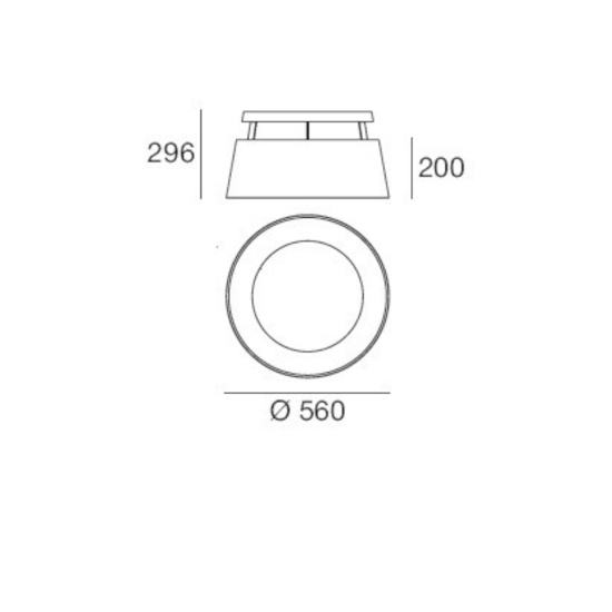 Oxygen celeste stilnovo plafoniera dimmerabile 36w 3000k moderna