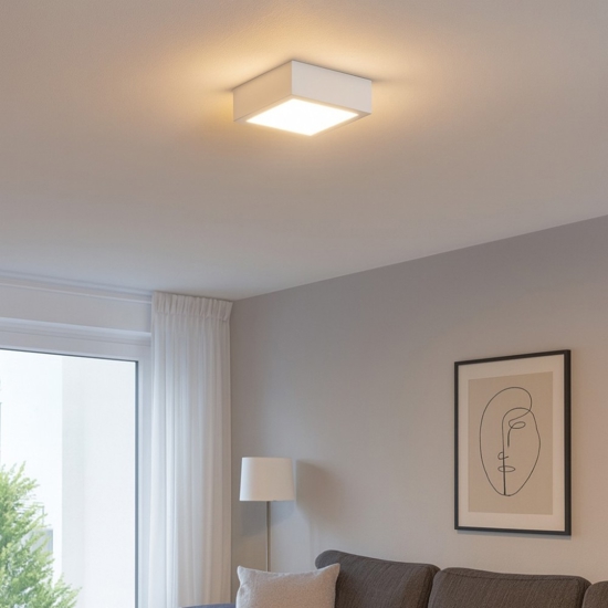 Linea light plafoniera bianca box sq quadrata led 7w 3000k