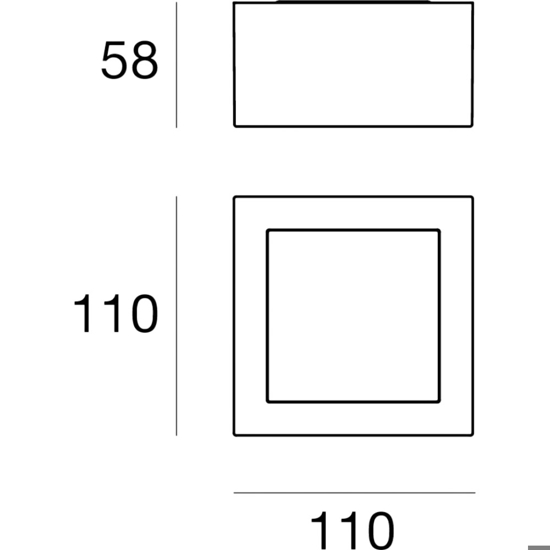 Linea light plafoniera bianca box sq quadrata led 7w 3000k
