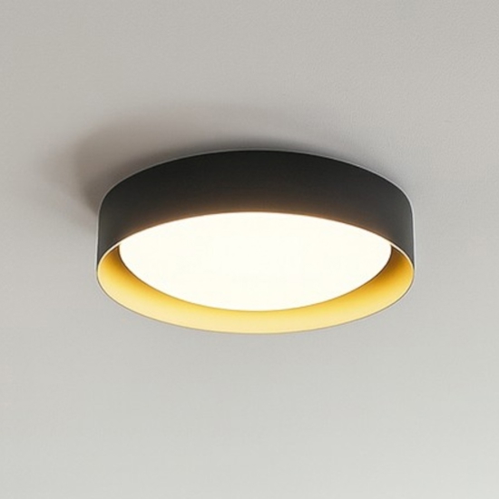 Plafoniera led 12w 3000k rotonda nero oro crew 2 linea light