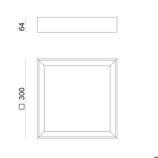Linea light tara q plafoniera led 21w 3000k quadrata bianca