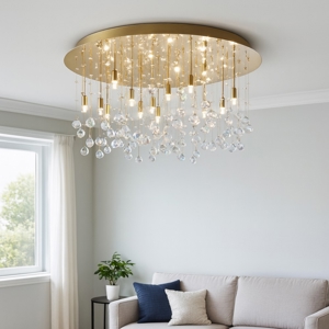 Moonlight pl15 oro ideal lux plafoniera sfere di vetro cristallo molato