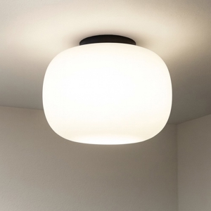 Bombo miloox plafoniera nera cucina moderna vetro bianco