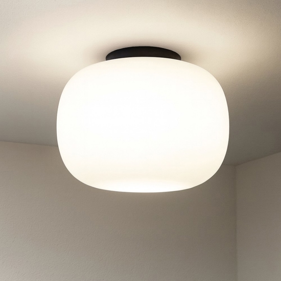 Bombo miloox plafoniera nera cucina moderna vetro bianco