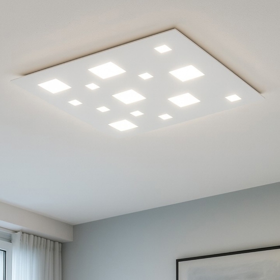 Plafoniera led 60w 3000k bianca quadrata isyluce extra-large