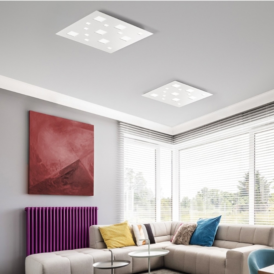 Plafoniera led 60w 3000k bianca quadrata isyluce extra-large