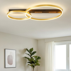 Plafoniera led 3000k di colore nero e oro