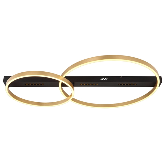 Plafoniera led 3000k di colore nero e oro