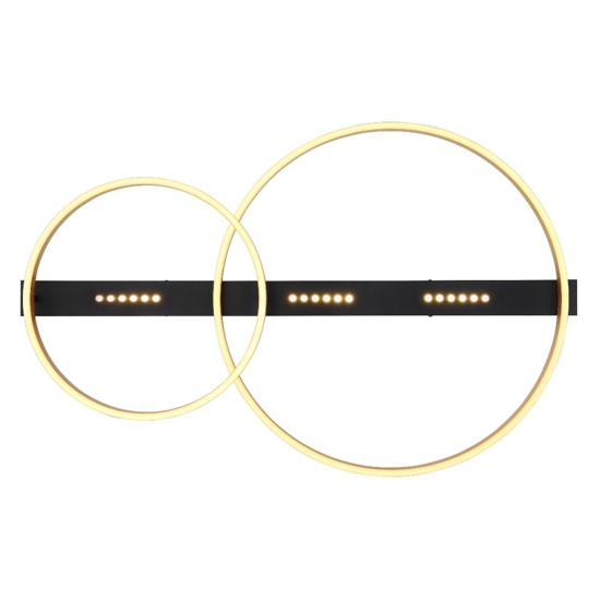 Plafoniera led 3000k di colore nero e oro