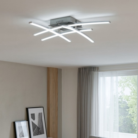 Eglo nevado plafoniera cromata led 3000k 20w design moderna