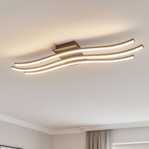 Plafoniera nera led 21w 3000k per soggiorno eglo roncade