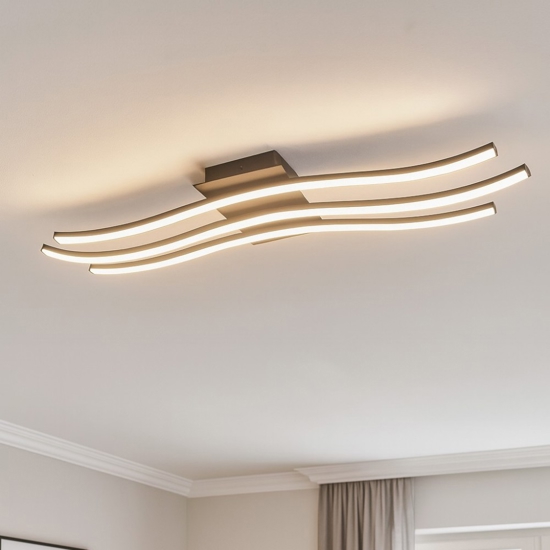 Plafoniera nera led 21w 3000k per soggiorno eglo roncade