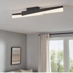 Plafoniera led nera 3000k dimmerabile isidro eglo