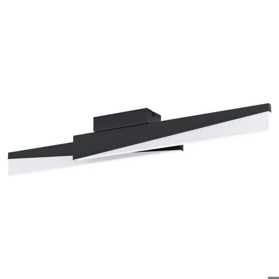 Plafoniera led nera 3000k dimmerabile isidro eglo