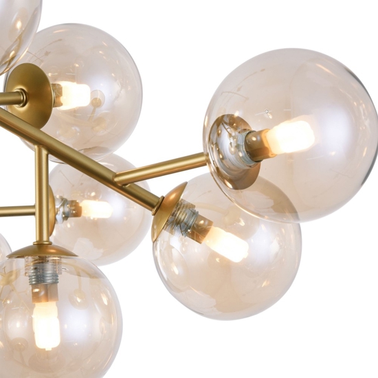 Maytoni plafoniera moderna dallas oro sfere vetro ambra
