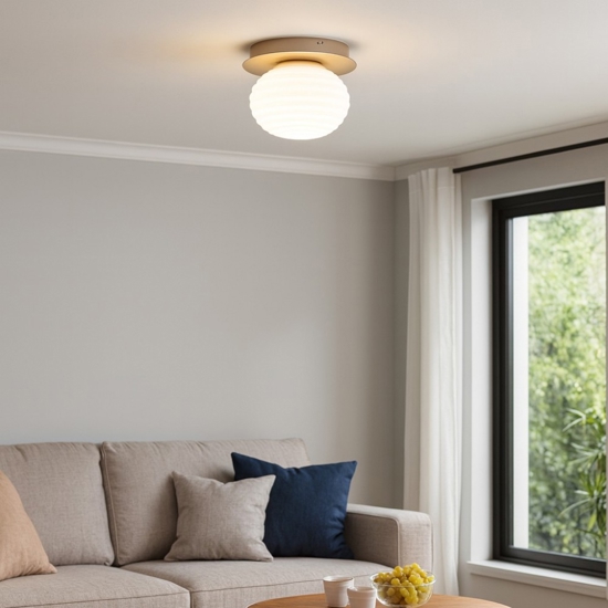 Pl tondo ondaluce plafoniera moderna sfera oro da parete soffitto