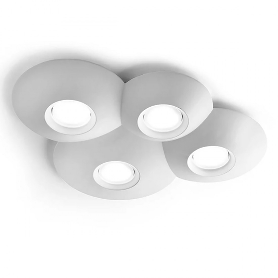 Plafoniera moderna per camera da letto in gesso verniciabile sforzin
