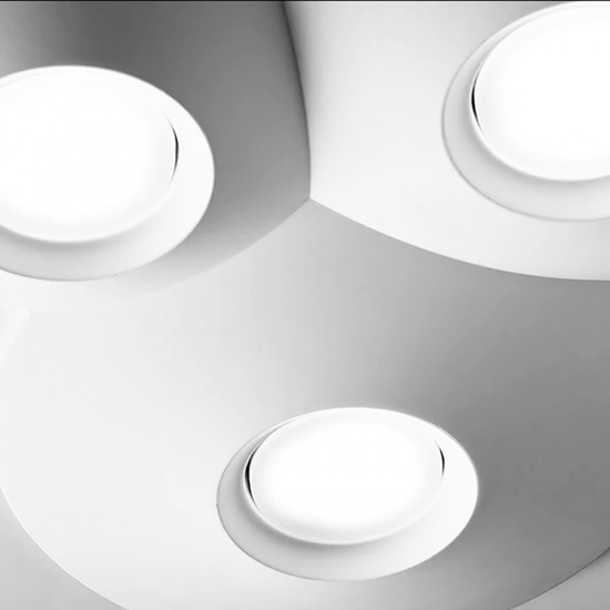 Plafoniera moderna per camera da letto in gesso verniciabile sforzin