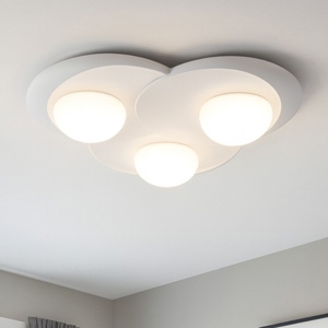 Plafoniera moderna gesso pitturabile bianca sforzin pitane