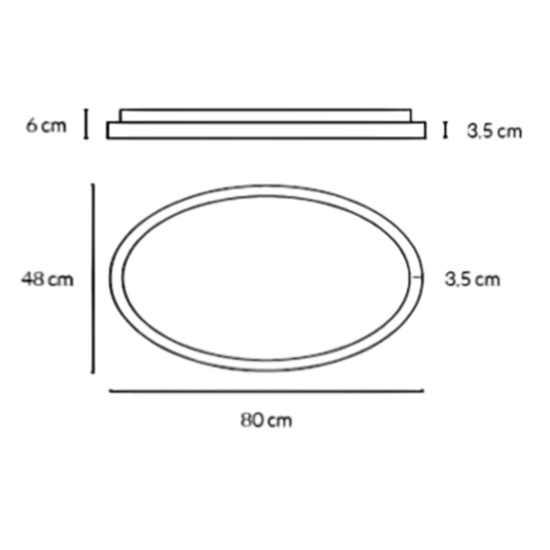 Plafoniera bianca led 50w 3000k 4000k ovale vivida lifering-o