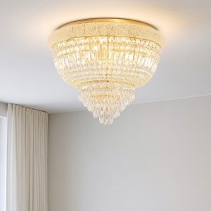 Dubai pl6 ideal lux plafoniera ottone cristalli 52cm