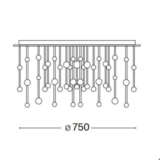 Grande plafoniera led armony pl d75 77w 3000k 75cm