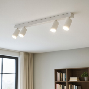 Ideal lux profilo bianco plafoniera con 4 faretti led 7w 3000k