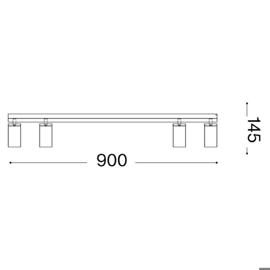 Ideal lux profilo bianco plafoniera con 4 faretti led 7w 3000k