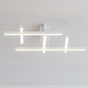 Plafoniera design geometrico bianca led 42w 3000k