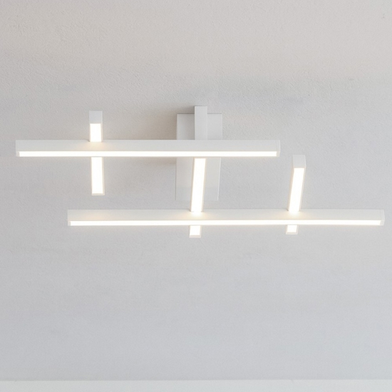 Plafoniera design geometrico bianca led 42w 3000k