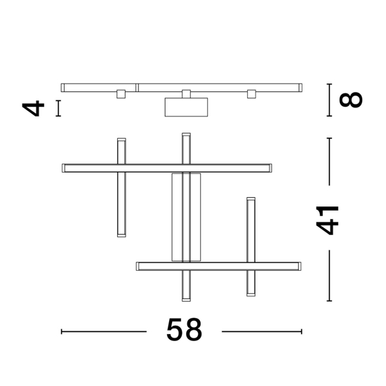 Plafoniera design geometrico bianca led 42w 3000k