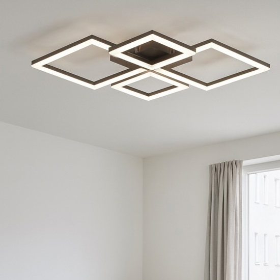 Paranday eglo plafoniera led design moderno nera dimmerabile 3000k-6500k