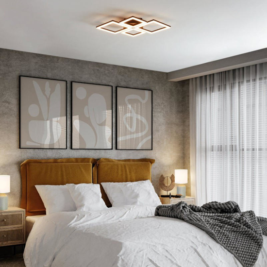 Paranday eglo plafoniera led design moderno nera dimmerabile 3000k-6500k