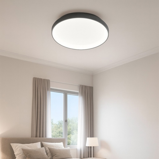 Plafoniera krizia pm nera led 38w 3000k circolare gea luce