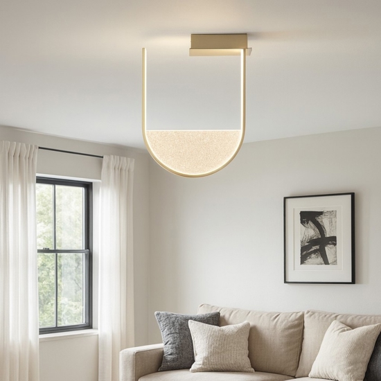 Ondaluce lotus oro plafoniera led 34w 3000k dimmerabile moderna