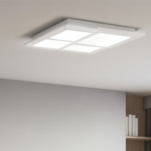 Plafoniera led 3000k quadrata moderna bianco ondaluce pl gr passpartou