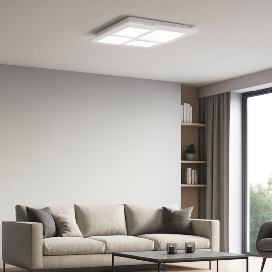 Plafoniera led 3000k quadrata moderna bianco ondaluce pl gr passpartou