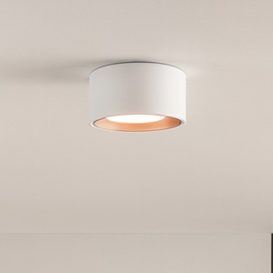 Plafoniera rotonda da soffitto gesso bianco interno rame sforzin nasso
