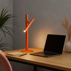 Gls gea luce lampada da scrivania arancione led 3000k orientabile